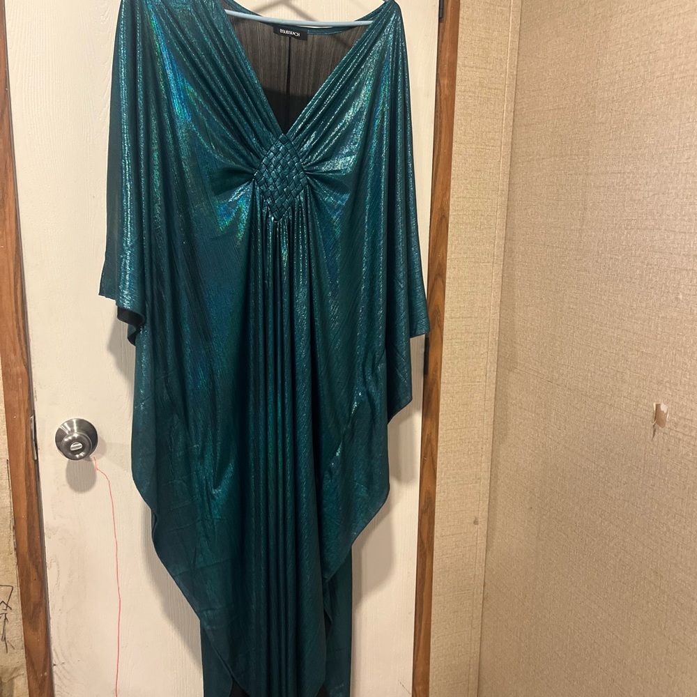 Shimmering Teal Kaftan Dress